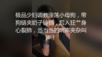 极品少妇调教淫荡小母狗，带狗链夹奶子铃铛，后入狂艹身心裂肺，当当当的响声夹杂叫声！