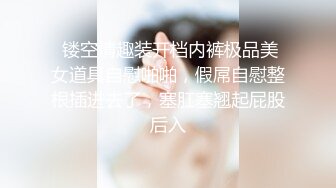  镂空情趣装开档内裤极品美女道具自慰啪啪，假屌自慰整根插进去了，塞肛塞翘起屁股后入