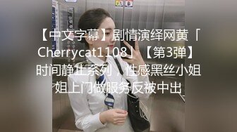 【中文字幕】剧情演绎网黄「Cherrycat1108」【第3弹】时间静止系列，性感黑丝小姐姐上门做服务反被中出